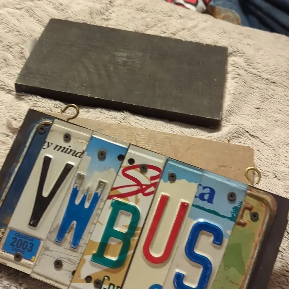 Handmade license plates shop, garage, man cave, she should, Auto Art VW Bus sign